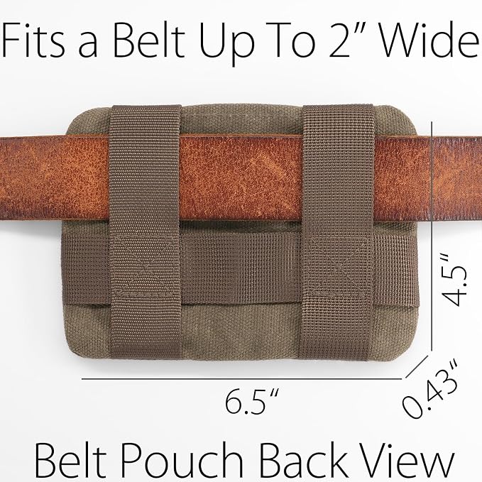 Belt Zipper Pouches for Men Women Compact EDC Pouch, YKK Zipper, Anti-theft Pickpocket Proof Safety Wallets, Waist Pack for Traveling Hiking, Water Resistant, Tough Waxed Canvas, Olive - Image 4