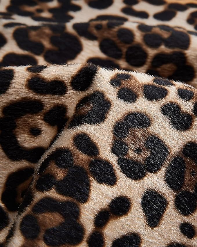 EACHY Travel Makeup Bag for Women, Flat Open Leopard Print Cosmetic Bag | Leopard-print PU leather cosmetic bag opens flat with dividers and clear TPU brush pocket for makeup and travel essentials - Image 3