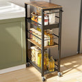 Slim Rolling Storage Cart, 4 Tier Narrow Storage Cart, 9.1in(W) | Metal Kitchen Rolling Cart for Small Spaces, Narrow Shelf for Kitchen, Laundry Room, Bathroom, Living Room by Kssiaz