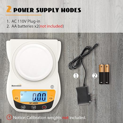 Digital Lab Scale 600g x 0.01g Precision Electronic Scale LCD Display Analytical Balance Jewelry Scale Scientific Scale 0.01g Accuracy - Image 4