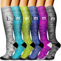 6 Pack Copper Compression Socks for Women and Men Circulation-Best Support for Medical,Running,Nursing,Athletic by Bluemaple