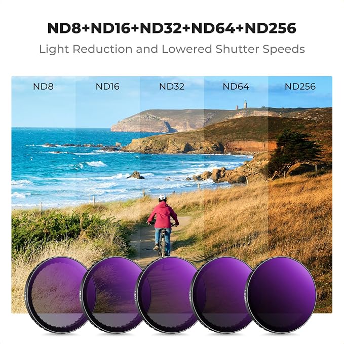 K&F CONCEPT Push-in CPL ND Filter for DJI Osmo Action 5 Pro | 6 Pack ND8 ND16 ND32 ND64 ND256 CPL Polarizer Neutral Density Multi Coated HD Optical Glass Action Camera Accessories, FD131 - Image 3