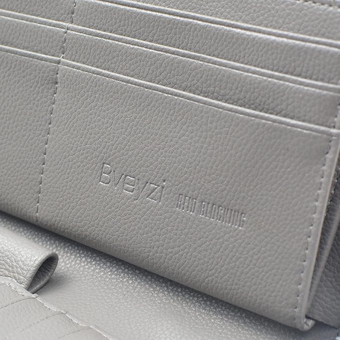 Bveyzi Women RFID Blocking Wallet Leather Zip Around Phone Clutch Large Capacity Ladies Travel Purse Wristlet - Image 6