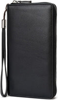 Bveyzi Women RFID Blocking Wallet Leather Zip Around Phone Clutch Large Capacity Ladies Travel Purse Wristlet by Bveyzi