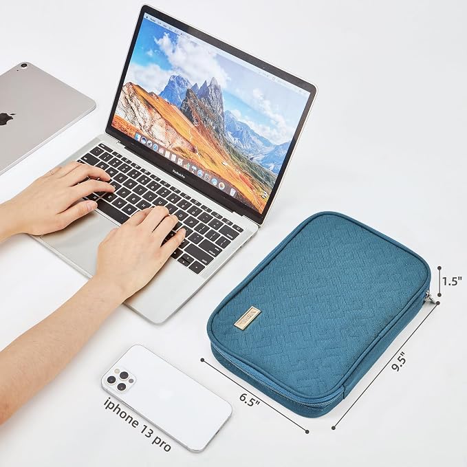NISHEL Travel Cord Organizer, Electronic Cable Accessories Storage Bag | Bag for chargers, cables, phones, hard drives, USB devices and SD cards, ideal for travel and daily use, Lake-Blue - Image 6