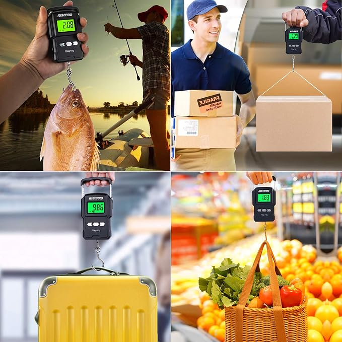 RISEPRO® 75Kg / 165Lb Digital Fish Scale with 39 Inch Ruler Electronic Luggage Balance Fishing Postal Hanging Hook Scale WHA08 - Image 5