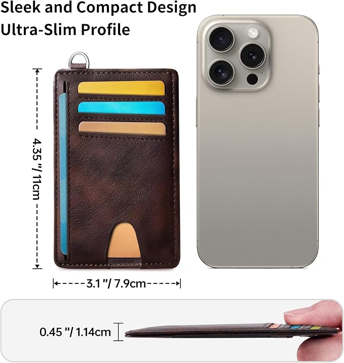 Mayski Slim Wallet, Credit Card Holder for Women, Minimalist Front Pocket RFID Blocking Card Cases, Small Wallet Women Men(MF Brown) - Image 7