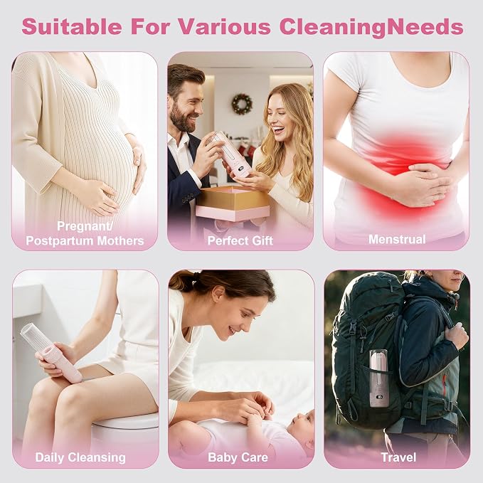 Portable Bidet for Travel | Bathroom - Rechargeable Electric Bidet Sprayer with 3 Pressure | Waterproof for Ultimate Personal Hygiene Cleaning at Home Office and Camping - Image 9