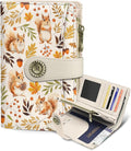 Squirrel Wallet Women RFID Cute Passport Holder Credit Card Holder | 6.7" x 4.4" x 1.3" Bifold, Travel billfold, Zipper Pocket, PU Leather, Clutch, Purse, ID Window, Pen Holder, Gift Ladies Girl by Mavellin