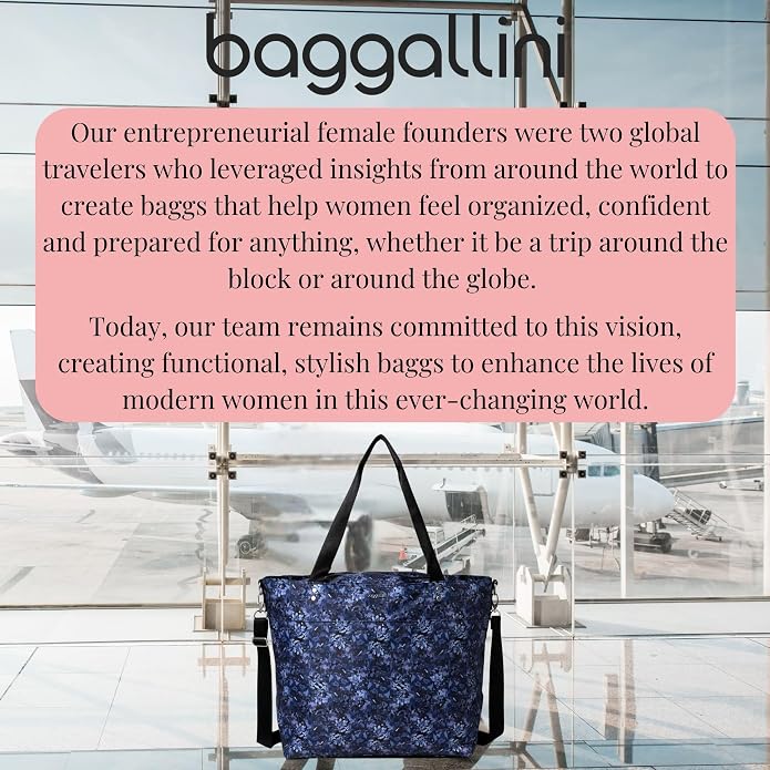 Baggallini Carryall Tote - Lightweight Nylon Zipper Top Weekender Travel Beach Bag w/Luggage Sleeve - Image 8