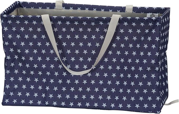 Household Essentials Blue with White Stars Krush Container All-Purpose Utility Tote by HouseholdEssentials