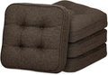 GOFORIT Chair Cushions Set of 4,Tufted Shredded Memory Foam Chair Pads, Non-Slip Seat Cushions with Removable Cover, 4 Pack,Brown by Unknown