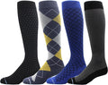 Dr. Motion 4 Pairs Men's Athletic Traveler Graduated Compression Knee High Socks by Dr.+Motion