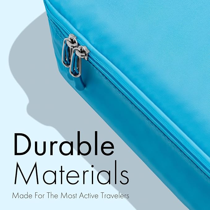 (Not Made In China) Packing Cubes For Travel, Luggage and Suitcase Organizer Bags, Carry On and Backpack Space Savers, Lightweight Waterproof Nylon, 8pc Set, Blue - Image 5