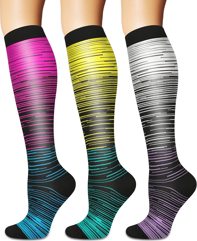 Sooverki Compression Socks for Women and Men Circulation (3/4 Pairs) is Best Support for Running Athletic Cycling Hiking by Sooverki