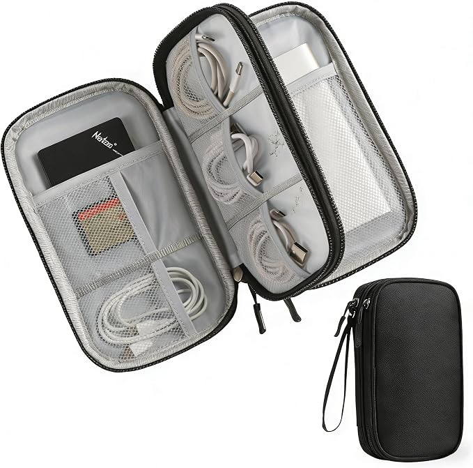 Travel Storage Box - Hard EVA Protective Cover for Mobile Power Bank, Charger, Cable, Phone and Accessories - Portable Storage Bag for Airplane, Business Travel, Home Furnishings by Unknown