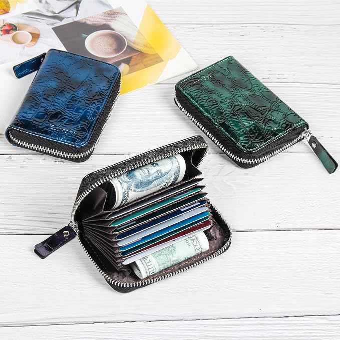 Credit Card Wallet, RFID Card Case Wallet, Zipper Card Cases Holder for Men Women, RFID Blocking, KeyChain Wallet, Compact Size Card Organizer Case for Women - Image 8