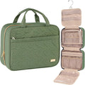 NISHEL Travel Toiletry Bag for women, Portable Hanging makeup Organizer | for Travel-Sized Shampoo, Conditioner, Brushes Set, makeup Accessories, Medium Size, Large Size, Bronze Green by NISHEL