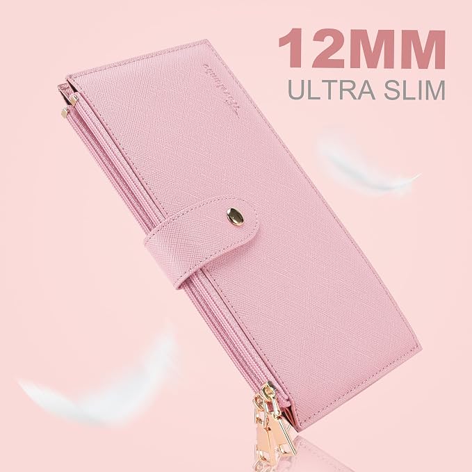 Travelambo RFID Wallet Women Large Size Bifold Multi Card Wallet Case with Zipper Pocke Credit Card Holder for Women - Image 8
