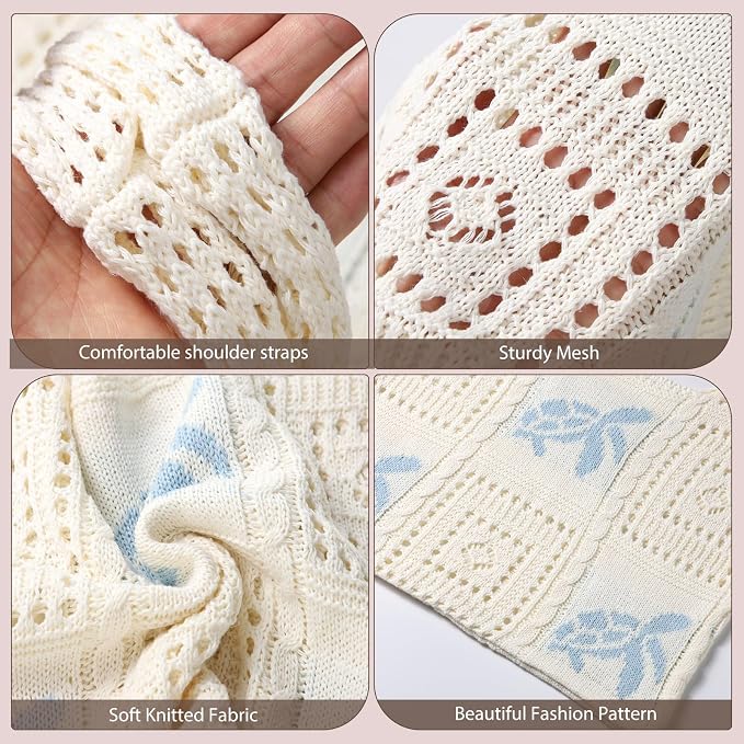 Sightor Crochet Tote Bag, Mesh Beach Bag Knit Summer Hobo Bag for Women | Beach Tote bag Vacation Outfits Aesthetic Boho Bag - Image 4