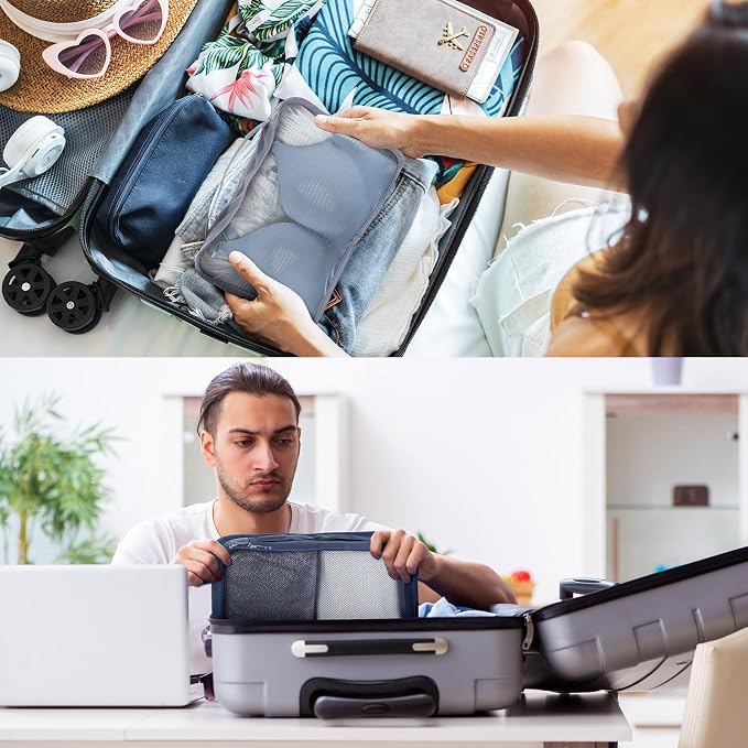 Tudomro 12 Pcs Large Packing Cubes Luggage Organizers for Suitcase Mesh Travel Organizer Bags Travel Packing Organizers for Traveling Camping Hiking - Image 5