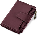 Small Wallet Women RFID Blocking Soft Leather Bifold Compact Card Holder Wallet for Women with Zipper Coin Pocket 4 ID Window by Airkit