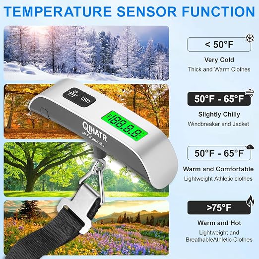 Luggage Scale, 110lb Luggage Weight Scale for Travel,Backlit LCD | 4-Unit Switching, Non-Slip, Travel Essentials for Luggage Backpacks Packages, Battery Included, High Accuracy - Image 5