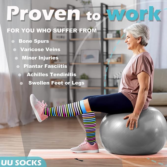 Medical Compression Socks for Women and Men 3 Pairs 20-30 mmHg Knee High Christmas Compression Stockings Circulation Best for Running Athletic Nurses - Image 3