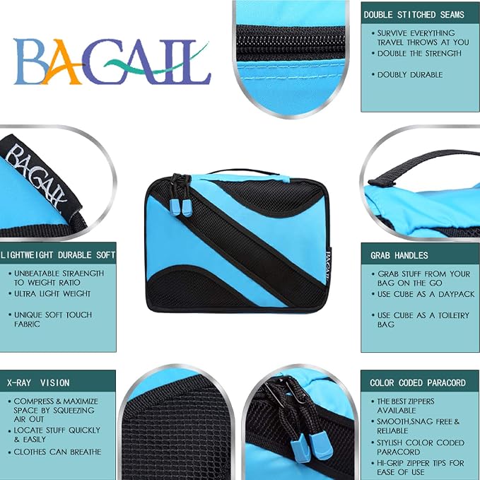 BAGAIL 6 Set Packing Cubes,Travel Luggage Packing Organizers - Image 3