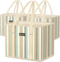 BALEINE 3PK Reusable Grocery Bags, Heavy Duty Shopping Tote Bag | 12'' Long Handles, Reinforced Bottom Keeps Upright, Fold Flat Storage, Water-Resistant Shopping Bag, Multiple Color Options by BALEINE