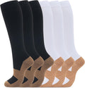 fenglaoda 6 Pairs Compression Socks for Women & Men Knee High Cute Circulation Socks for Nurse Pregnant Travel Athletic by fenglaoda
