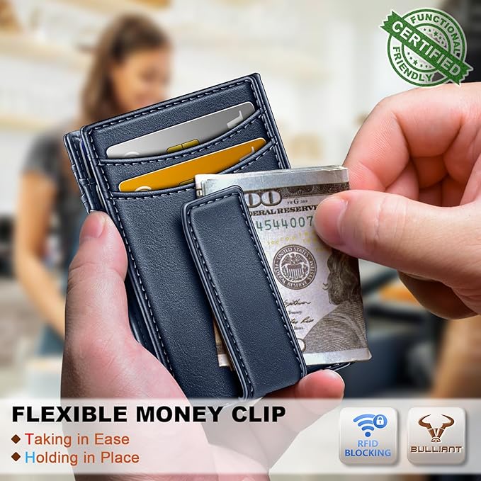 BULLIANT Magnetic Slim Leather Pocket Wallet Money Clip For Men 12Cards | RFID Blocking | Easy Access | Gift Boxed - Image 5