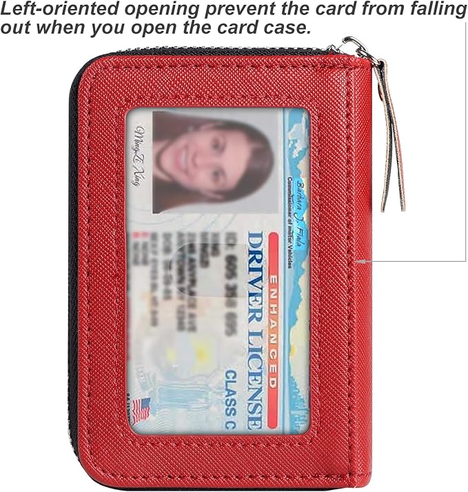Credit Card Wallet, RFID Card Case Wallet, Zipper Card Cases Holder for Men Women, RFID Blocking, KeyChain Wallet, Compact Size Card Organizer Case for Women - Image 3