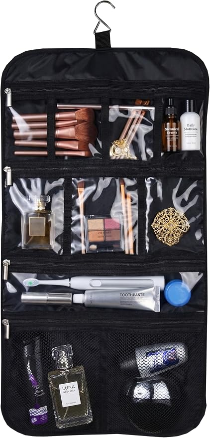 Freegrace Premium Hanging Toiletry Bag for Travel - Cosmetic, Jewelry, Toiletry, Makeup & Accessory Storage Organizer Bag, Large Size for Women & Men - Image 3