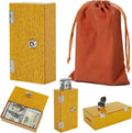 Acrylic Cash Box for Gambler Pocket Size, Shimmering Gold Winners Bank with 2 Keys Storage Bag, Compact Portable Secure Money Organizer Safe Lock Box for Casino,Control Gambler,1 Pack by ClarityCraze