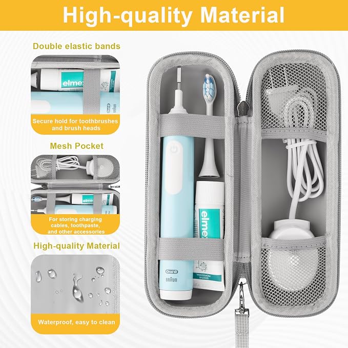 Toothbrush Travel Case for Oral B/Oral-B Pro 1000 1500 5000 7000 7500 9600 Electric Toothbrush, Portable Hard Protective Storage Bag - Image 3