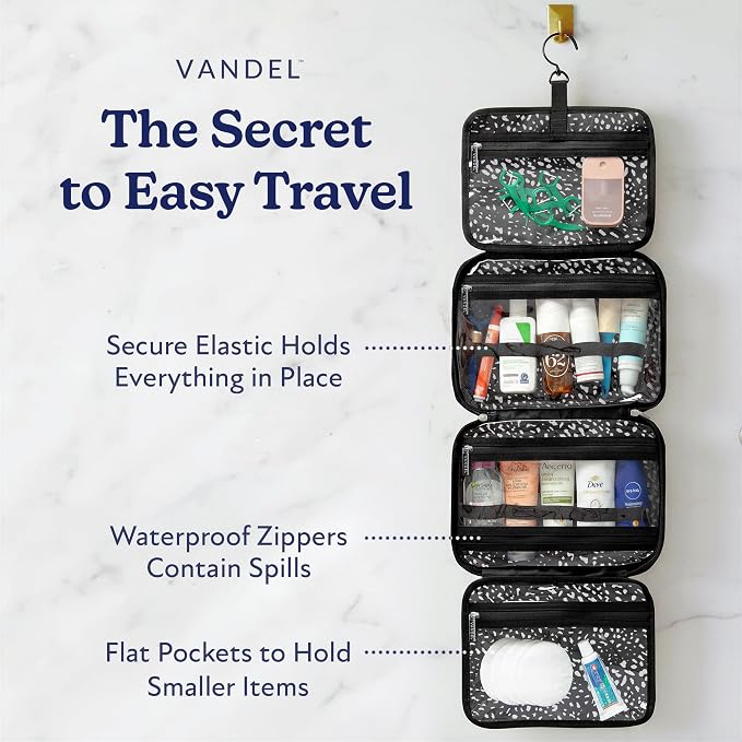 VANDEL Waterproof Hanging Toiletry Bag [TSA-Approved] Cosmet Travel Bag | Makeup Case Toiletries Organizer, Hanging Makeup Organizer Bag, Cosmetic Travel Bags for Women, Waterproof Zippers - Image 2