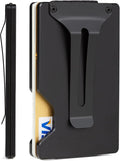 Slim Wallet for Men,RFID Blocking Minimalist Metal Wallet, Money Clip/Cash Holder, Front Pocket Aluminum Credit Card Holder, Ideal Gift for Men,Matte Black by Unknown