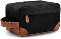 Vorspack Canvas Travel Toiletry Bag for Men, Medium, Black | Water-Resistant Travel Bag for Toiletries, Large Capacity, Organized Compartment, Suitable for Shaving, Grooming, Accessories by Vorspack
