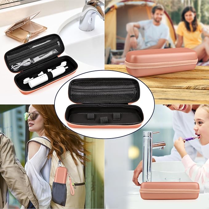 Hooqict Toothbrush Travel Case for Oral-B/Oral-B Pro/iO Electric Travel Toothbrush Case Holder with Mesh Pocket Cover Protection for Traveling, Camping, School, Business - Image 6