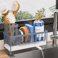 Cisily Sponge Holder for Kitchen Sink, Sink Caddy Organizer with High Brush Holder, Kitchen Countertop Organizers and Storage Essentials, Rustproof 304 Stainless Steel (Gray Blue, 9.25″) by CISILYHOMELIFE