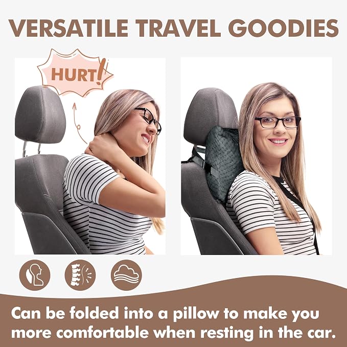 Tirrinia Travel Blanket and Pillow Set, Soft Compact Airplane Blanket with Foot Pockets, 4-in-1 Travel Essentials for Women Men, Portable Travel Gifts for Her, Travel Blanket for Airplanes, Cars - Image 2