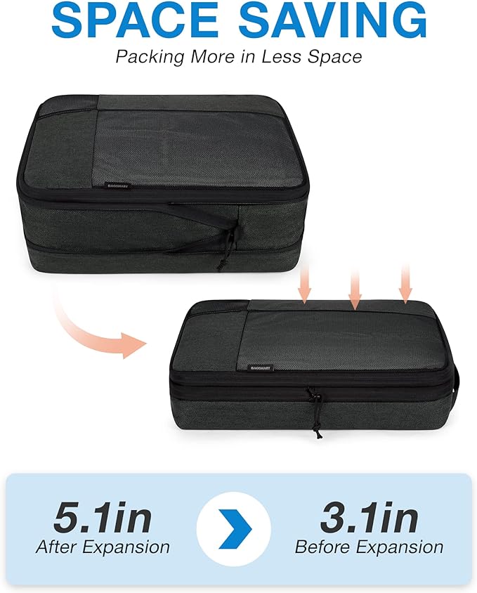 BAGSMART Compression Packing Cubes for Travel, 6 Set | Fits 20/24/28in Carry-On Suitcases, Compressible Bags Streamline Cruise Travel Essentials, Sturdy Handles, Machine Washable - Image 4
