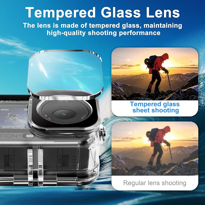 FitStill Waterproof Protective Case for DJI OSMO Action 6 | 60M/196FT Invisible Dive Protective Cover Underwater Housing with 1/4 Adapter Mount Action6 Accessory - Image 6