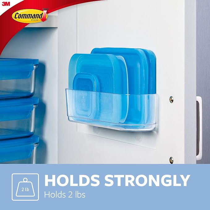 Command Medium Caddy, Clear, with 4 Clear Indoor Strips, Organize Damage-Free (Pack of 2) - Image 3