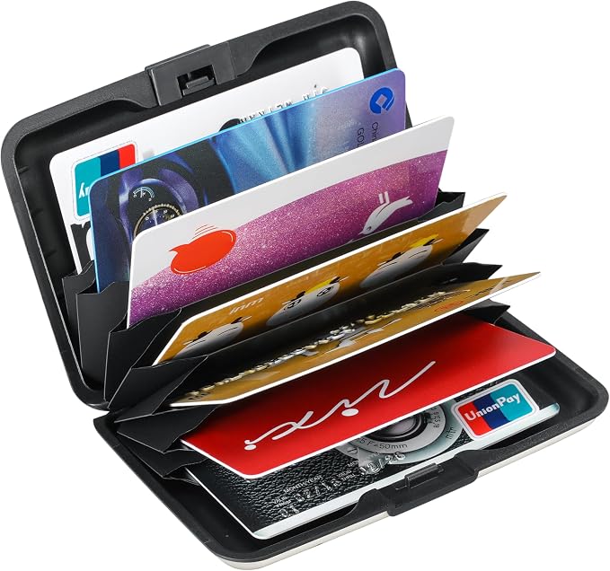RFID Aluminum Wallet Credit Card Protector Case Holder for Men Women | Mini RFID Aluminum Wallet Credit Cards Holder Business Card Case Metal ID Case for Men Women(Yellow Narcissus) - Image 5