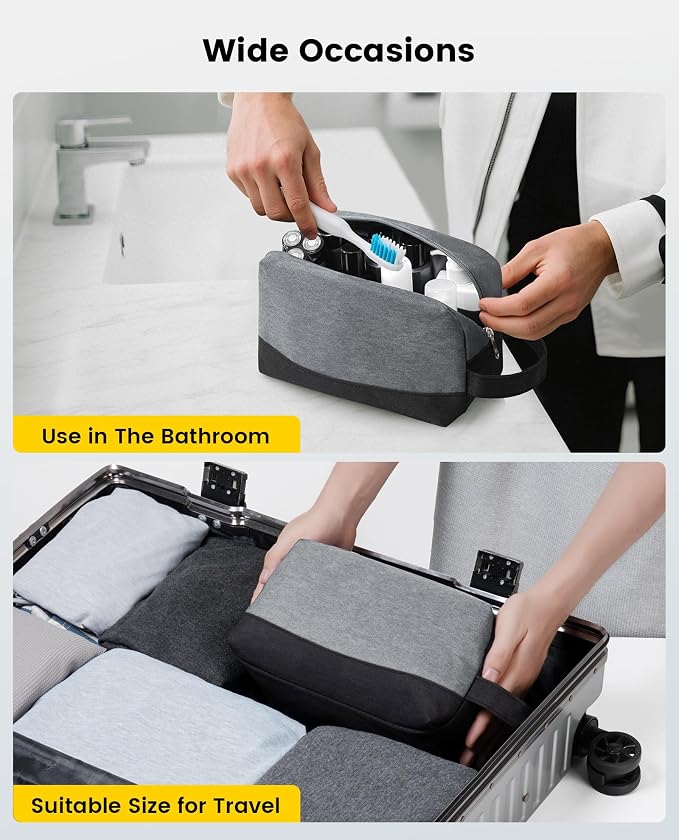 Vorspack Water Resistant Toiletry Bag for Men & Women, Medium, Black | Lightweight and Portable, Small Makeup Bag, Cosmetic Bag, Travel Bag for Essentials, Accessories, Ideal for Travel, Gym - Image 6