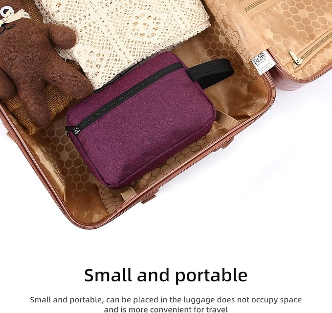 Icramsy Travel Toiletry bag Toiletry bag for women men Hanging Cosmetic bag Travel accessories for Women Men (Deep purple) - Image 6