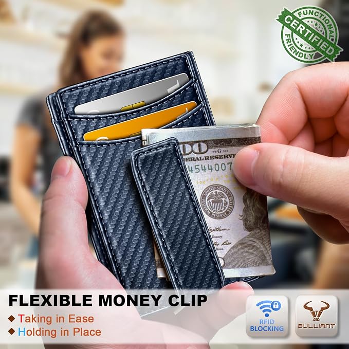 BULLIANT Magnetic Slim Leather Pocket Wallet Money Clip For Men 12Cards | RFID Blocking | Easy Access | Gift Boxed - Image 5