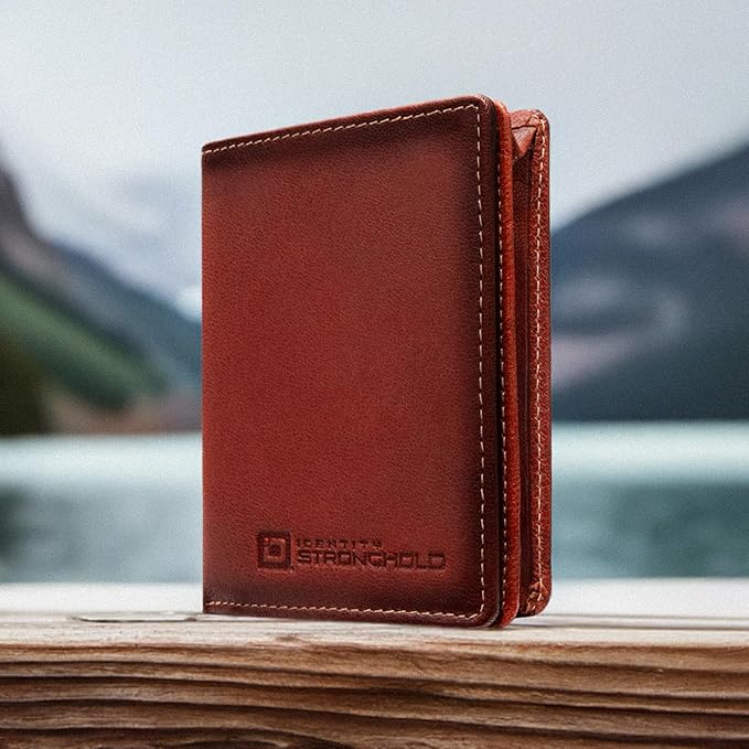 ID Stronghold Waltlet - RFID Blocking Bifold Wallet for Men with Magnetic Clasp - Red - Image 7